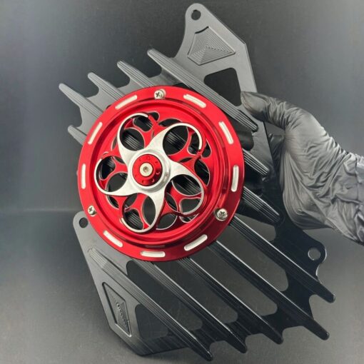 Combo che két nước 4 val đen và quạt gió ARM đen, che két nước SH 160 đen, phụ kiện xe tay ga 2026, che két CNC đen ARM