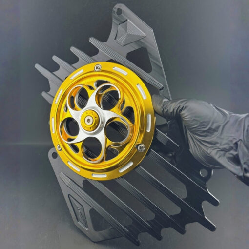 Combo che két nước 4 val đen và quạt gió ARM đen, che két nước SH 160 đen, phụ kiện xe tay ga 2026, che két CNC đen ARM