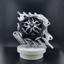 Combo Che Két Nước CNC 2 Val Trắng Quạt G-Craft, che két nước trắng bạc g-craft, phụ kiện độ Air Blade Vario che két trắng