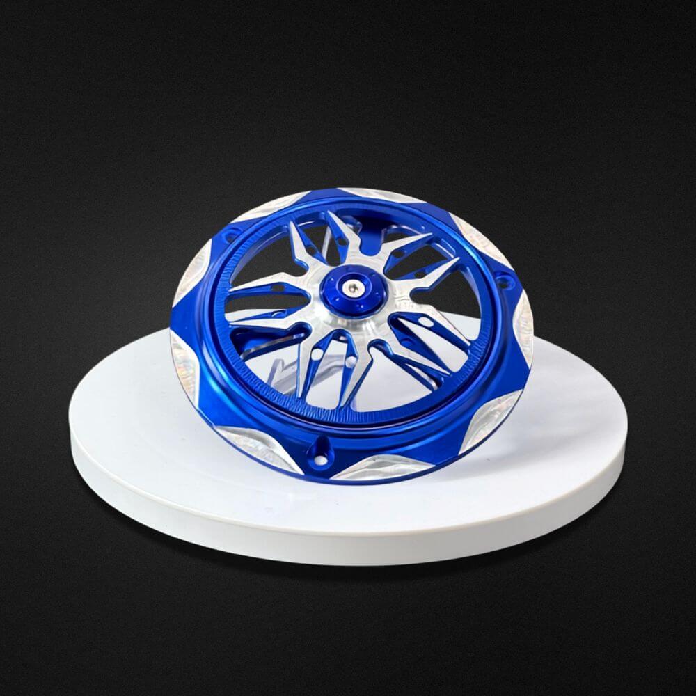 Ốp quạt gió CNC xanh dương, ốp quạt gió vario xanh dương, ốp quạt gió air blade, phụ kiện xe tay ga màu xanh dương, ốp quạt tản nhiệt CNC bạc, độ xe full xanh dương.